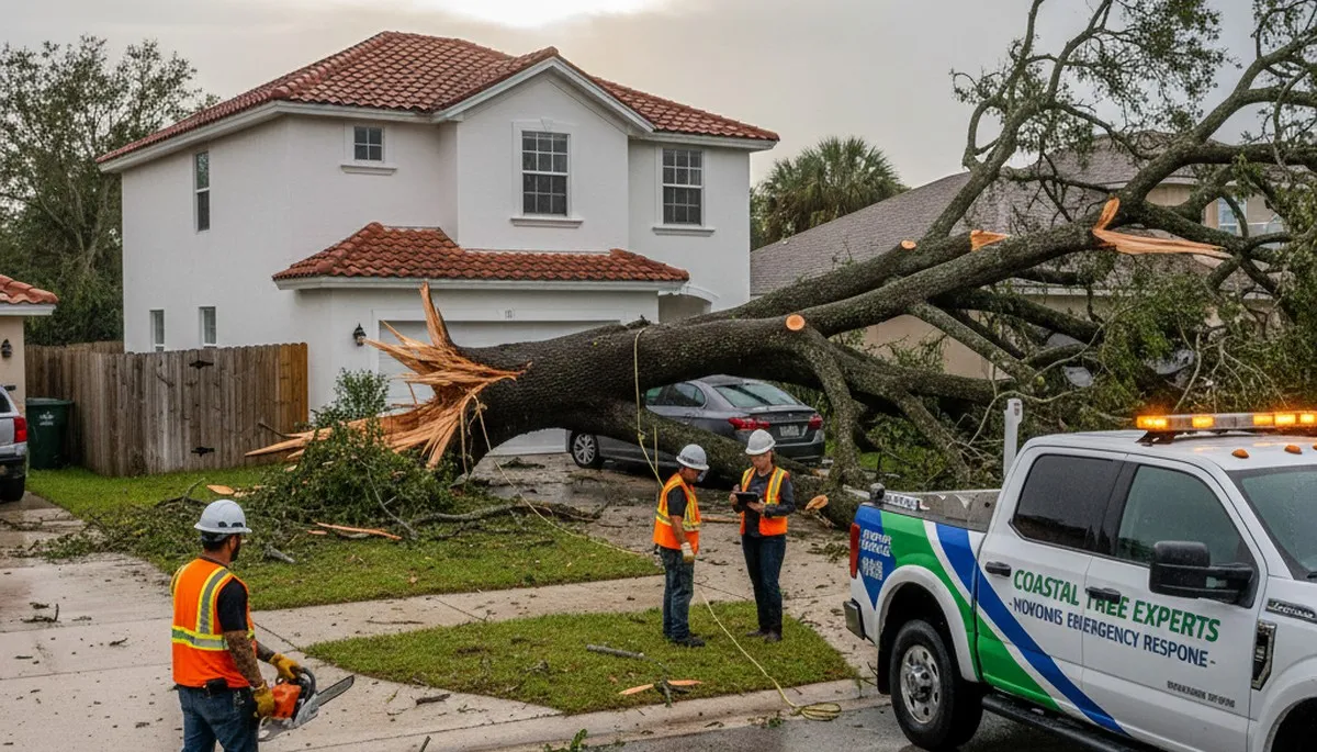 Emergency tree removal after storm damage in Nokomis, Sarasota FL restoring safety and property access