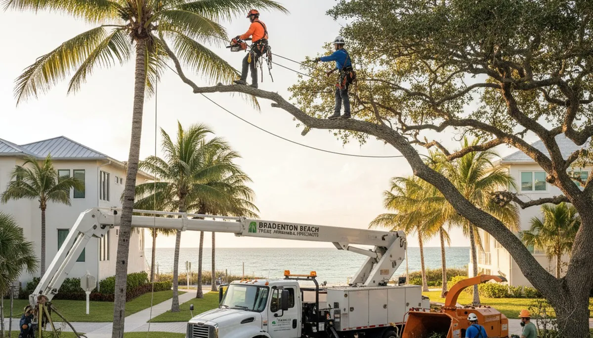 Professional tree removal service crew working in Sarasota, FL