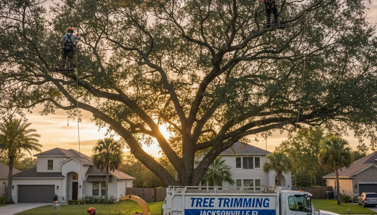Professional tree removal service in Sarasota FL safely clearing residential property trees